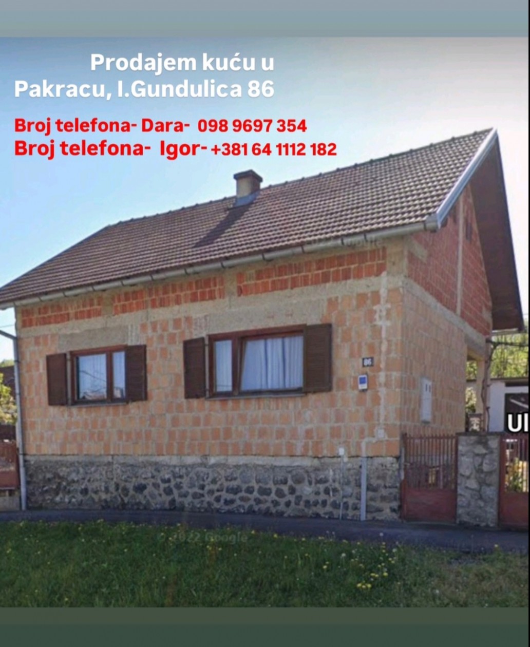Prodajem kucu u Pakracu